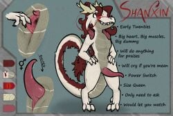 anthro clit_dick fur genitals herm hi_res intersex intravaginal_penis kobold lizardwizard penis prehensile_penis pussy scalie shanxin_(stagbun) solo white_body white_fur
