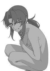1girls angry asking_for_it black_lagoon breasts eightgin female female_only looking_at_viewer no_bra no_panties nude nude_female revy tattoo tattooed_arm tomboy