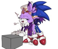 alternate_costume anthro bite blaze_the_cat bodily_fluids clothed clothing coat cum cum_drip cum_from_pussy cum_in_pussy cum_inside cum_overflow domestic_cat dress dripping duo ejaculation eulipotyphlan felid feline felis female footwear from_behind_position genital_fluids gloves green_eyes guillion half-closed_eyes hand_on_neck handwear hat headgear headwear hedgehog hero hi_res high_heels humping looking_pleasured male male/female mammal moan narrowed_eyes panties panties_down partially_clothed princess royalty sega sex shoes sonic_the_hedgehog sonic_the_hedgehog_(series) tail tail_bite tail_in_mouth text the_murder_of_sonic_the_hedgehog topwear underwear underwear_down yellow_eyes