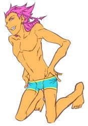 danganronpa danganronpa_2:_goodbye_despair kazuichi_souda male male_focus male_only solo solo_focus solo_male underwear underwear_only