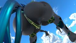 1girls ass_focus big_ass bikini black_body friendship_is_magic from_below my_little_pony queen_chrysalis_(mlp) solo squatting tagme tail vrchat