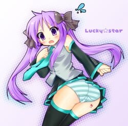 1girls artist_request kagami_hiiragi lucky_star panties tagme