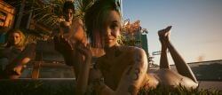 3d 3d_(artwork) 3d_render alt_cunningham artjello690 curvy cyberpunk_2077 domination feet feet_up foot_fetish judy_alvarez massive_breasts masturbation panam_palmer pov rubbing_pussy sfm submissive