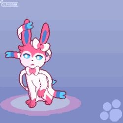 animated black_penis blue_eyes blush bodily_fluids cum cum_in_mouth cum_inside duo eeveelution fangs fellatio female feral fur generation_6_pokemon genital_fluids genitals humanoid_genitalia humanoid_penis laveraa male male/female nintendo oral penile penis pink_body pink_fur pokemon pokemon_(species) ribbons_(anatomy) sex sitting sylveon teeth white_body white_fur x-ray_view