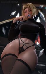 3d_(artwork) absurd_res artpointup arvel bare_thighs below_view blonde_eyebrows blonde_female blonde_hair blue_lipstick blurred_background bob_cut bottomwear caucasian caucasian_female closed_mouth closed_mouth_smile clothing digital_media_(artwork) emma_frost female hair hi_res human ice legs_together legwear looking_at_viewer looking_down low-angle_view mammal marvel marvel_rivals mature mature_female medium_hair milf pale-skinned_female pale_skin pants smile smiling smiling_at_viewer solo stockings thick_ass thick_legs thick_lips thick_thighs thighhighs thighs viewed_from_below