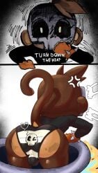 1boy 2025 alternate_version_available angry anthro anthro_only ass ball_bulge balls balls_in_panties bloons bloons_tower_defense boy brown_fur bulge curled_tail ear femboy frustrated fur gloves long_sleeve_shirt long_sleeves male male_only mask monkey monkey_boy monkey_ears monkey_tail monkiebrained no_pants panties pantsless rear_view skull_mask solo solo_male spiked_bracelet spiked_gloves striped_panties sweat sweaty sweaty_body sweaty_head tack_shooter_monkey twink