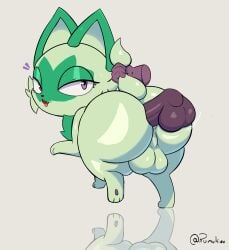 absurd_res anal anal_sex animal_humanoid anthro ass balls big_butt big_penis domestic_cat duo erection felid feline felis femboy feral feral_penetrated fur generation_9_pokemon genitals hi_res huge_butt huge_thighs human human_on_feral humanoid humanoid_genitalia interspecies looking_back male male/male mammal mythological_creature mythology nintendo penetration penis pokemon pokemon_(species) ruimu_kiou seductive sex simple_background sprigatito tail thick_thighs zoophilia