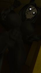 1girls 3d abs anthro areolae arms_up big_breasts black_body black_hair black_nipples breasts female fit furry looking_at_viewer looking_down mal0 malo nude scp-1471 scp-1471-a scp_foundation sloppydragons solo vrchat