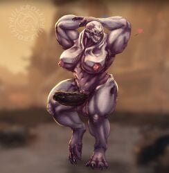 ass big_breasts big_butt big_penis breasts bulkrolly demon doom_(series) doom_the_dark_ages female futanari genitals gynomorph hairless hell_knight hi_res huge_breasts huge_butt huge_cock humanoid id_software intersex microsoft monster muscular muscular_female nipples penis presenting solo thick_thighs vein