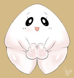 art_trade big_pussy clitoris cute exed_eyes pafu pafu_(exed_eyes) plump_labia pussy pussy_squish supermoonshroom waddling_head