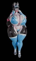 2020s 2025 3d 3d_(artwork) :p anthro anthro_only ass barely_clothed baseball_cap bedroom_eyes big_ass big_breasts big_butt big_thighs black_claws black_eyeshadow blue_eyes blue_gloves blue_thighhighs blush bottom_heavy breasts child_bearing_hips claws cleavage clothing covered_nipples curvy curvy_body curvy_female curvy_figure dat_ass eyebrows eyelashes eyeshadow female female_only furry furry_only hi_res high-angle_view highres hips hourglass_figure huge_ass huge_breasts huge_cock hyper hyper_ass hyper_breasts hyper_thighs large_ass large_breasts large_butt looking_at_viewer mammal mandra57 midriff moxie_(doggod.va) navel pinup round_ass septum_piercing showcase solo solo_female solo_focus standing thick_thighs thighs voluptuous voluptuous_anthro white_fur wide_hips