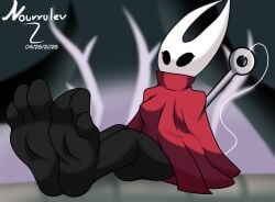3_toes barefoot feet foot_fetish foot_focus hornet_(hollow_knight) legs soles toes