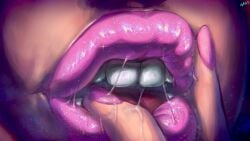 aroused_face color colored galaxy giantess glossy_lips hand_on_lips lapotato8 lips macro mario_(series) plump_lips princess_peach saliva saliva_string saliva_trail space super_mario_bros. teeth