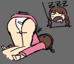 ass_focus closed_eyes face_down_ass_up kkt05 madotsuki sleeping white_panties yume_nikki