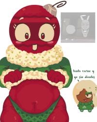 bbw bobette_(dandy's_world) christmas_outfit chubby dandy's_world ginger lebron_james lifting_shirt meme object_head pajamas remake salchipapaasada underwear white_background