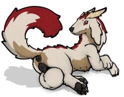 absurd_res animal_genitalia animal_pussy balls big_balls canine_genitalia canine_pussy dragon feral fur furred_dragon furred_scalie genitals herm hi_res huge_balls hyper hyper_balls hyper_genitalia intersex lizardwizard multi_nipple mythological_creature mythological_scalie mythology nipples presenting pussy scalie shanxin_(stagbun) solo werecreature