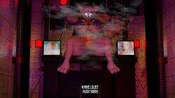alternate_view animatronic armpit_focus ass big_breasts black_sclera breasts butt_focus canid canine drawers ear_piercing electronics english_text female five_nights_at_freddy's five_nights_at_freddy's_world fox furniture genitals glowing glowing_eyes hands_behind_head hashtag hi_res lolbit_(fnaf) looking_at_viewer machine mammal mr.bootylover musk musk_clouds naughty_face nipples office on_table piercing pipe presenting_armpit purple_nipples purple_pussy pussy robot scottgames smelly solo spread_butt spread_legs spreading table television text vent wire