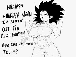 abs big_breasts boob_drop caulifla comic comic_page crop_top dragon_ball female_saiyan monochrome pseudocel titdrop titty_drop tubetop universe_6/universe_7 universe_6_saiyan/universe_7_saiyan