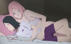 2020s 2023 2girls adult age_difference almost_naked barely_clothed bedroom black_hair blush boruto:_naruto_next_generations bottomless bottomless_female bra closed_eyes clothed_female_nude_female clothed_sex clothing cuddling duo duo_female female female/female female_only fingering fingering_partner fingering_pussy fingering_under_clothes glasses glasses_removed green_eyes hand_under_clothes heroines incest indoors laying_down laying_on_side long_hair looking_at_partner looking_pleasured lying lying_on_side milf mother_and_daughter multiple_girls naruto naruto_(series) no_panties older_female on_bed on_side optimystic orgasm petite pink_hair purple_bottomwear sakura_haruno sarada_uchiha shirt short_hair shorts smile spoon_position spooning t-shirt teenage_girl teenager tomboys uchiha_sarada wet wet_clothes wet_pussy white_bra white_topwear younger_female yuri