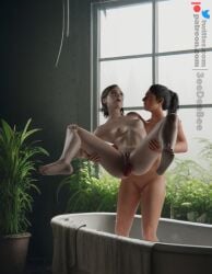 2girls 3d 3eedeebee anal anal_prolapse anus barefoot bathing bathroom bathtub belly blender_(software) brown_hair carrying carrying_position completely_nude completely_nude_female dina_(the_last_of_us) ellie_(the_last_of_us) ellie_williams feet female female_focus female_only fit fit_female full_body gape human indoor legsnaked naked_female naughty_dog nude nude_female pale_skin perfect_body petite photorealism pose post_apocalyptic prolapse prolapsed_anus pussy realistic rosebud skinny small_breasts soles spread spread_ass spread_legs spreading standing suspended tattoo the_last_of_us the_last_of_us_2 toes toned toned_female wide_open