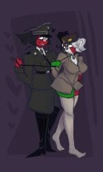 countryhumans countryhumans_girl fascism fascist_italy_(countryhumans) leash leash_and_collar leash_pull national_personification nazi nazi_germany_(countryhumans) nazi_uniform pastabeer third_reich_(countryhumans) world_war_2 yuri