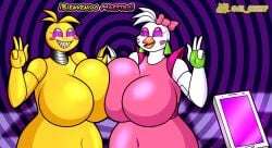 2girls al_gx big_breasts female female_only five_nights_at_freddy's five_nights_at_freddy's:_security_breach glamrock_chica_(fnaf) huge_breasts hypnosis multiple_girls naked no_nipples nude toy_chica_(fnaf)