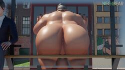 1boy 1human 1male 3d animated anus ass ass_built_separately balls big_ass big_butt big_sub bouncing_butt chubby erection exhibitionism gay hi_res inviting inviting_to_sex male male_only negi_bear nude overwatch overweight overweight_male penis presenting presenting_ass presenting_butt public public_nudity roadhog sound tagme thick_thighs video