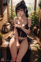 1girls ai_generated anime_style baldur's_gate baldur's_gate_3 dungeons_and_dragons elf forgotten_realms miapipai shadowheart underwear video_game video_game_character video_games