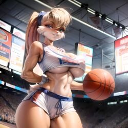 1girls absurd_res ai_generated anthro athletic athletic_female basketball basketball_(object) basketball_shorts basketball_uniform big_breasts blonde_hair blue_eyes breasts buckteeth bunny bunny_ears bunny_girl bunny_tail cleavage clothing female female_only fur furry furry_female furry_only gym_uniform lola_bunny long_ears looking_at_viewer looney_tunes muscular muscular_female nai_diffusion nipples_visible_through_clothing ponytail rabbit rabbit_ears rabbit_girl rabbit_humanoid rabbit_tail solo solo_female space_jam sport sports_uniform sportswear stable_diffusion sweat sweatdrop sweating sweaty thick_thighs thighs thin_waist white_gloves wide_hips