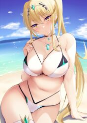 breasts core_crystal daive female female_only mythra nintendo solo swimsuit tagme xenoblade_(series) xenoblade_chronicles_2