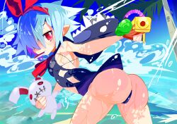 ass beach breasts disgaea miyakawa106 nippon_ichi_software one-piece_swimsuit pleinair seaside small_breasts swimsuit thick_ass