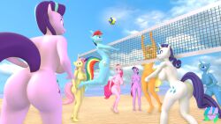 3d_(artwork) absurd_res anthro anthrofied applejack_(mlp) ass ball barely_visible_genitalia barely_visible_pussy beach big_breasts big_butt breasts digital_media_(artwork) equid equine female fluttershy_(mlp) friendship_is_magic genitals group hasbro hi_res horn mammal my_little_pony nude pinkie_pie_(mlp) pootanger_sfm pussy rainbow_dash_(mlp) rarity_(mlp) seaside sport starlight_glimmer starlight_glimmer_(mlp) straight_hair trixie_(mlp) twilight_sparkle_(mlp) unicorn volleyball volleyball_(ball)