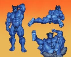 2boys anal anon anthro ass balls beast_(x-men) blue_body blue_fur blue_skinned_male erection faceless_male fur furry gay grey_body hank_mccoy hi_res humanoid looking_pleasured lytta_the_bug male male/male male_only male_penetrating male_penetrating_male marvel marvel_comics muscular muscular_male nude pecs penis sex spread_legs uncensored x-men yaoi