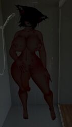 1futa 3d ass big_breasts big_penis black_hair futanari goth mp4 nipples self_upload shower standing tagme thick_thighs video virtualahri vr vrchat water