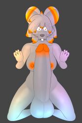 anthro areola balls big_balls big_penis breasts buckteeth cheek_tuft chinchilla chinchillid constricted_pupils facial_tuft fur genitals grey_body grey_fur gusta gusty_(gusta) gynomorph hair herm_(lore) hi_res huge_balls huge_cock hyper hyper_genitalia hyper_penis intersex mammal nipples nude orange_areola orange_eyes orange_nipples orange_penis orange_stripes penis pupils rodent small_pupils solo stripes surprised_expression teeth tuft whiskers