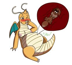 animal_genitalia antennae_(anatomy) aroused belly biped biped_to_quadruped bipedal_feral blush blush_lines breasts brown_body brown_body_hair brown_fur dominant dominant_female dragon dragonite duo eevee exposed_breasts female female/female feral feral_on_feral feral_pred feral_prey fur generation_1_pokemon genitals green_eyes horn inside_stomach mammal mammal/reptile nintendo orange_body orange_skin pokemon pokemon_(species) pred quadruped reptile rumbling_stomach scalie small_breasts small_wings stomach_bulge teal_wings vore wings