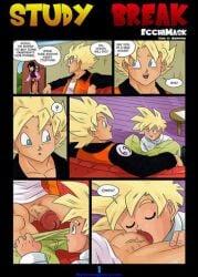 comic dragon_ball dragon_ball_super dragon_ball_z ecchimask gay goku male page_1 son_gohan son_goku text