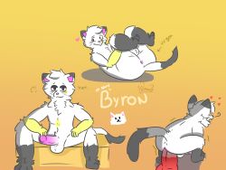 alexboom11 anthro anus ass byron_(alexboom11) dildo dildo_insertion domestic_cat erection felid feline felis hi_res humanoid_genitalia male mammal sex_toy sex_toy_insertion solo solo_male