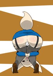 2023 :3 aggressive_retsuko aggretsuko anthro ass big_butt camel_toe canid canine clothed clothing digital_media_(artwork) female female_focus female_only fennec fenneko footwear fox fur hi_res high_heels looking_at_viewer mammal open_:3 open_mouth panties presenting presenting_hindquarters pussy sanrio solo tail underwear vono