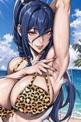 1girls ai_generated bikini female_focus mature_female milf seductive_look stable_diffusion taimanin_(series) uehara_rin voluptuous voluptuous_female