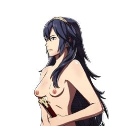 1girls bare_shoulders blue_eyes blue_hair breasts completely_nude edit falchion_(fire_emblem) female female_only fire_emblem fire_emblem_awakening fire_emblem_fates hair_between_eyes long_hair lucina_(fire_emblem) nintendo nipples nude nude_female nude_filter samuraijam34 shoulders small_breasts solo sword tiara transparent_background upper_body very_long_hair weapon