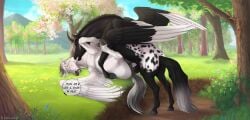 2023 absurd_res alicorn alterion_(alter) anal anal_sex animal_genitalia animal_penis anus appaloosa appaloosa_(marking) ass balls bite blush bodily_fluids detailed_background digital_media_(artwork) draft_horse duo equid equine equine_anus equine_genitalia equine_penis erection feathered_wings feathers feral feral_on_feral feral_penetrated feral_penetrating feral_penetrating_feral fjord_horse fur genital_fluids genitals heart hi_res hooves horn horse kamilazu looking_pleasured lying male male/male male_penetrated male_penetrating male_penetrating_male mammal mane markings multicolored_body neck_bite neck_torture nom on_back open_mouth pegasus penetration penile penile_penetration penis penis_in_ass plant platform_missionary_position puffy_anus sex speech_bubble spots spread_legs spread_wings spreading tail text tongue two_tone_body two_tone_tail white_body white_fur wings zephyr_(shgold)