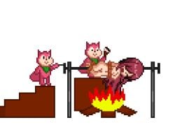 animated animation basting basting_brush bondage cannibalism cooked cooked_alive cooked_person cooking_vore damsel damsel_in_distress dolcett erza_scarlet fairy_tail goblin goblins gore gynophagia literal_spitroast peril pixel_animation pixel_art roasted roasting roasting_spit sine420eee spitroast sprite sprite_art sprite_edit tied_up transparent_background