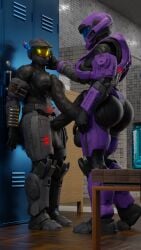 2futas 3d big_ass futa_only futanari halo_(series) huge_cock kinna-g054_(manpancakes) monsterdongsart spartan_(halo)