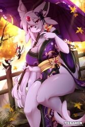 anthro big_breasts breasts espeon female pokemon pokemon_(species) teranen thick_thighs wide_hips