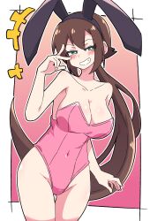 aile alternate_breast_size bunny_ears bunny_girl buzzlyears cowboy_shot grin highleg highleg_leotard huge_breasts mega_man mega_man_zx_advent rockman rockman_zx smile thick_thighs wide_hips