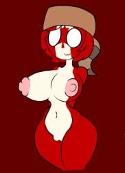 1girls big_breasts canada_(countryhumans) countryhumans countryhumans_girl hands_behind_back naked