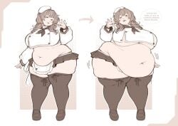 bbw before_and_after bready_(nikke) fat_female nikke pochamir sequence weight_gain