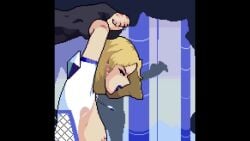 2d 2d_animation animated arms_above_head arms_held_back arms_up artist_request baldurfool blonde_female blonde_hair blue_eyes breasts emma_frost emma_frost_(marvel_rivals) from_behind_position holding_arms implied_sex large_breasts marvel marvel_comics marvel_rivals milf nipples pinned_arms pixel_art plap_(sound) short_video shorter_than_30_seconds size_difference sound tagme video white_queen x-men