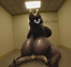 1boy anthro ass big_ass big_butt breasts colored cowgirl_position creepy creepypasta female femdom furry guhg_kemon huge_ass huge_butt hugebreasts karelia_(acerattman) looking_at_viewer looking_back male male/female sex straight the_backrooms thicc